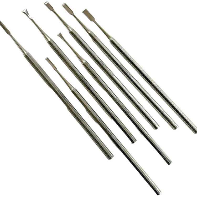 7 pack precision mini chisel tools – stainless steel one piece construction for wood, soap & small surgical use