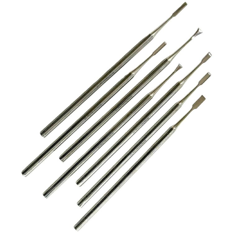 7 pack precision mini chisel tools – stainless steel one piece construction for wood, soap & small surgical use