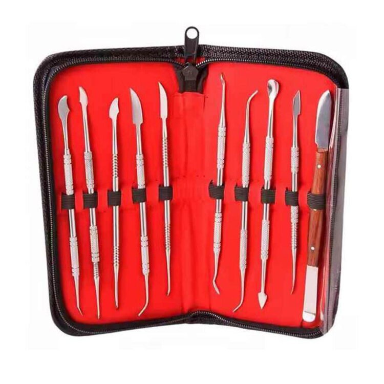 dental lab wax carving tools set – 10 pcs sculpture knife kit | dentist laboratory instruments