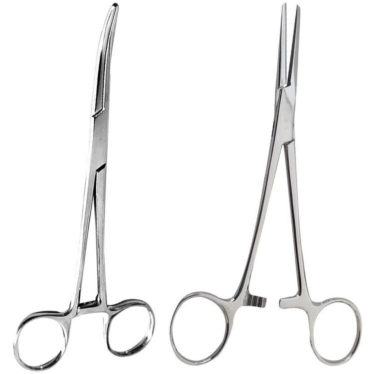 surgical online 2 piece hemostat set – 8" curved & straight stainless steel locking forceps for medical, fishing & crafts