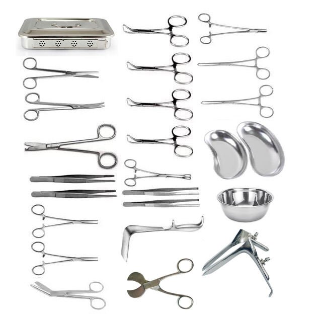 torwin surgical 21 piece feline spay pack – gold handle stainless steel surgical instruments | manual power