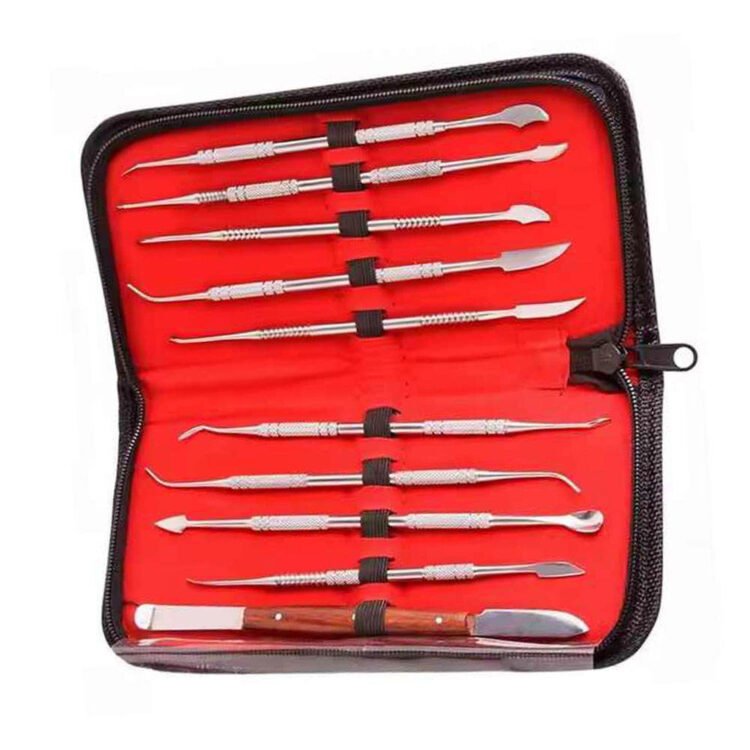 dental lab wax carving tools set – 10 pcs sculpture knife kit | dentist laboratory instruments