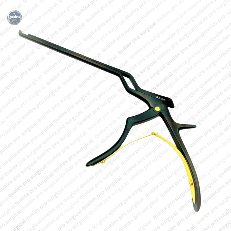 qualex pro rongeur – caspar pattern, down angled, solid black, 20 cm, mouth width 3 mm